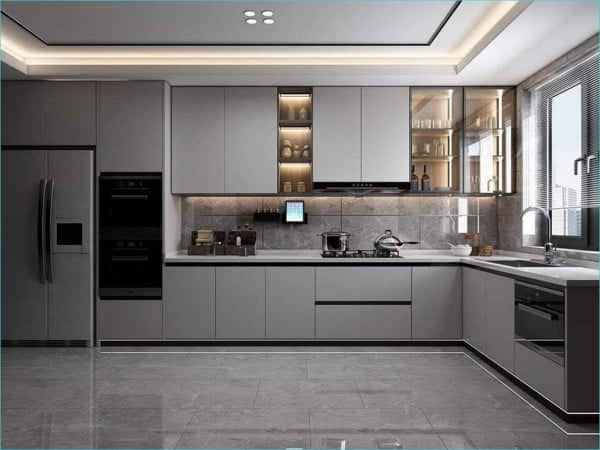 Tủ bếp nhựa cao cấp phủ acrylic