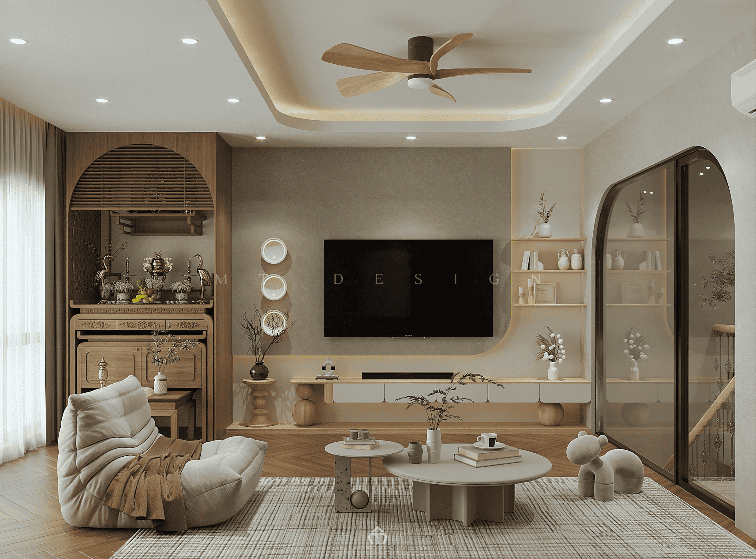 Thiết kế phòng khách Vinhomes Ocean Park 2 - MT Design
