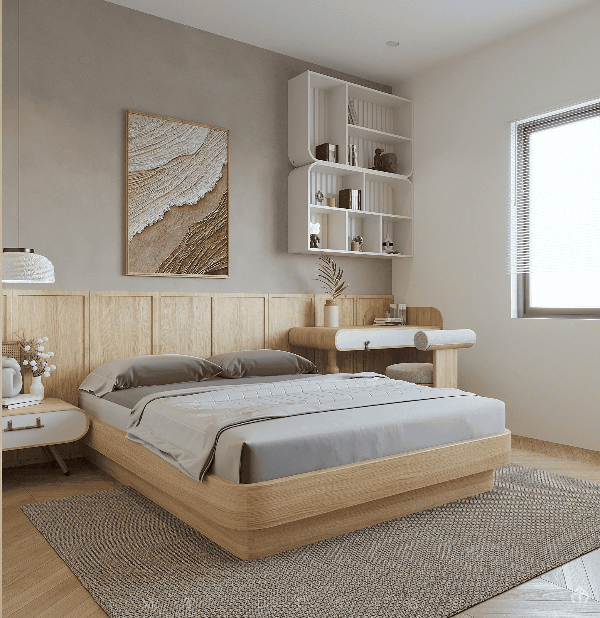 thiết kế phòng ngủ phổ thông Vinhomes Ocean Park 2 - MT Design